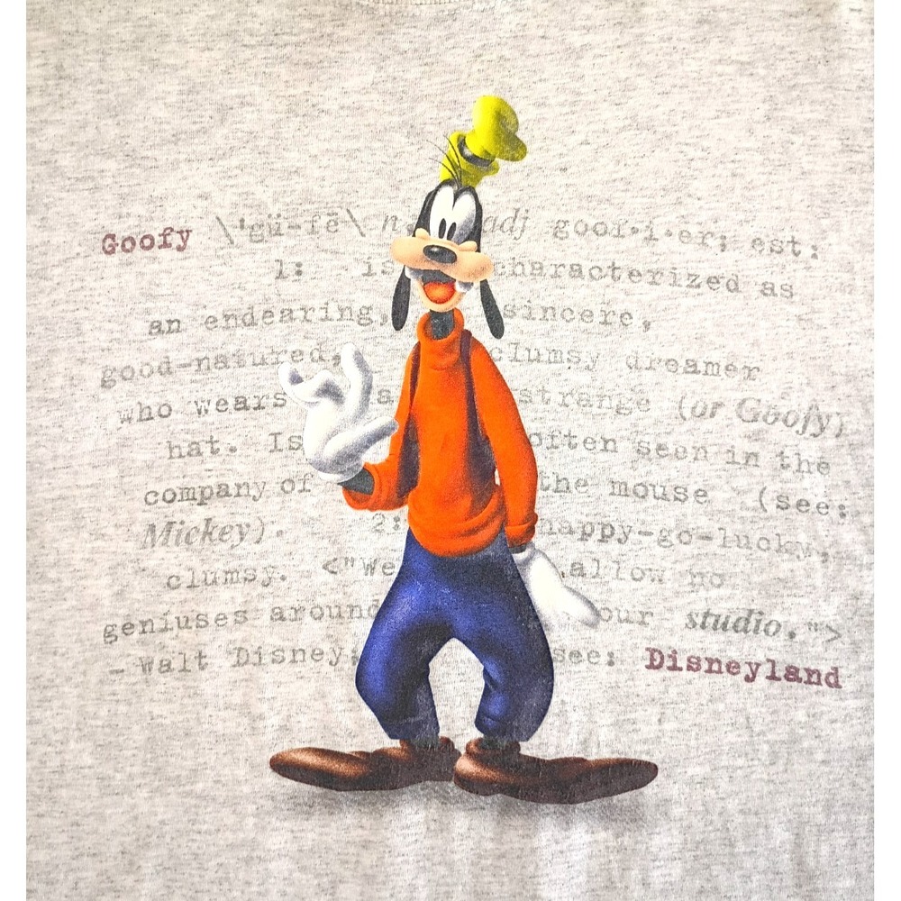 Vintage 90's Disney "Goofy Defined" graphic T-Shirt Heather Gray  Size Large - Picture 2 of 5